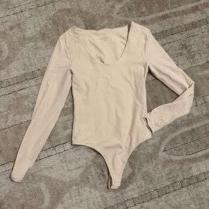 Nuuds Scoop Neck Bodysuit in Bone